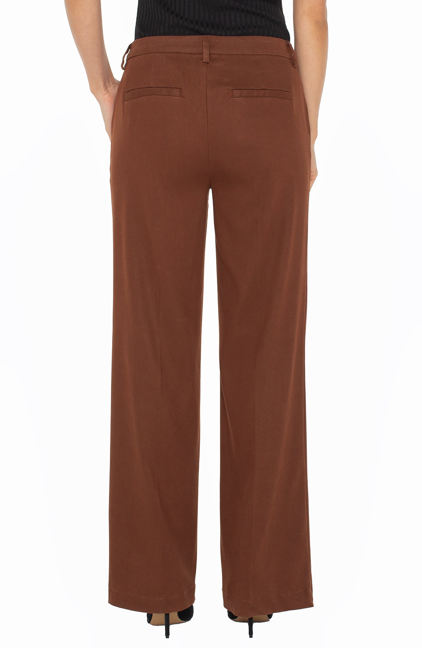 Kelsey Wide Leg Pants - Saddle Brown