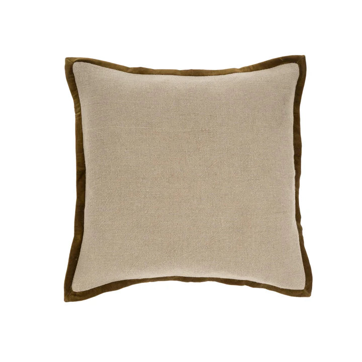 Velvet Trim Throw Pillow - Green