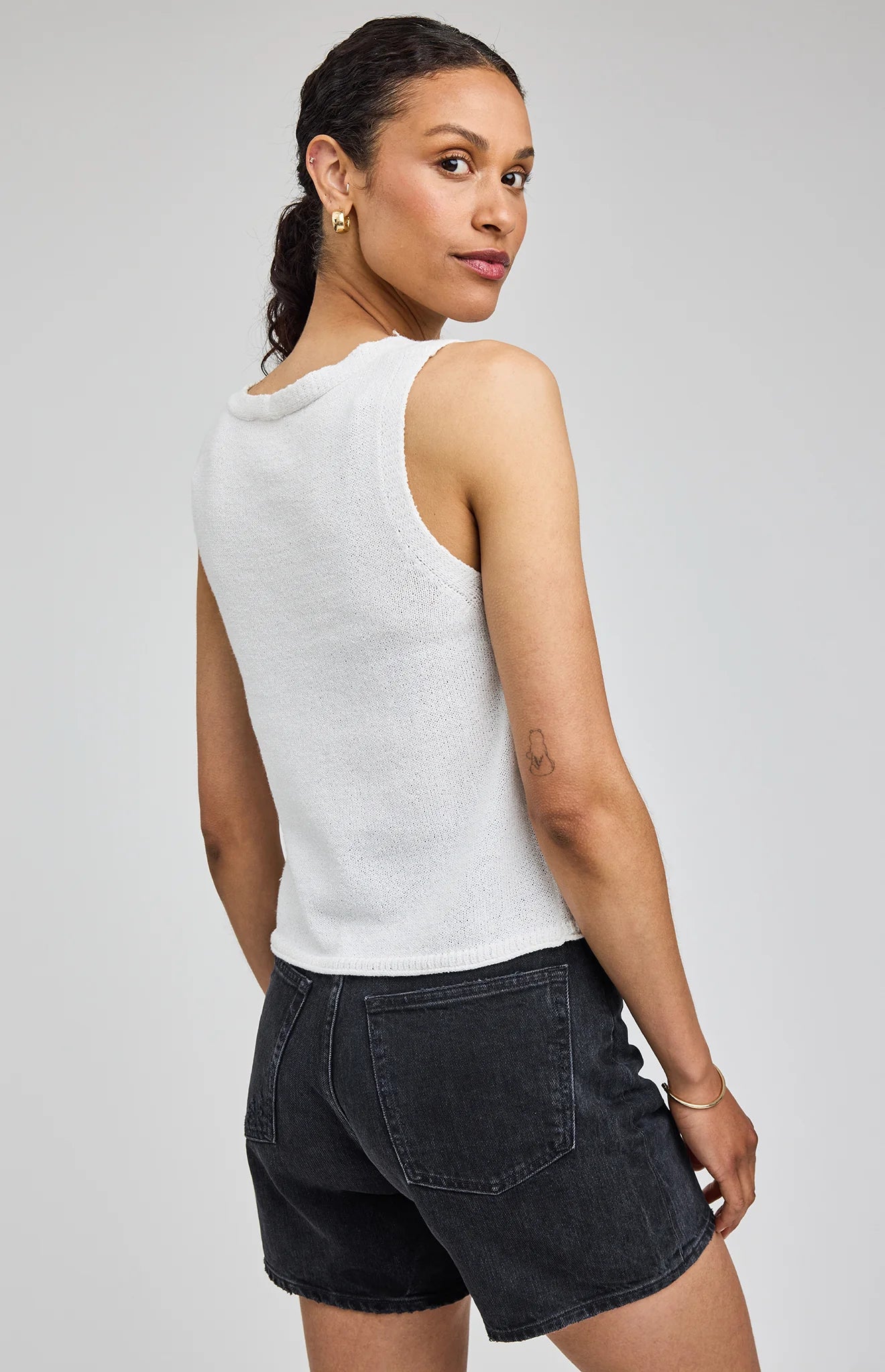 Rebel V-Neck Tank Top - White