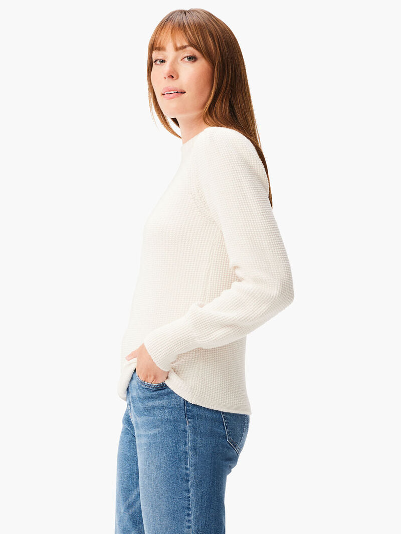 Waffle Stitch Pullover Sweater - Cream