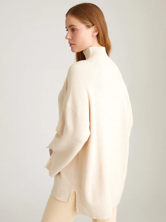 Wilhelmina Funnelneck Tunic Sweater - Cream