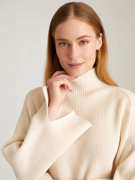 Wilhelmina Funnelneck Tunic Sweater - Cream