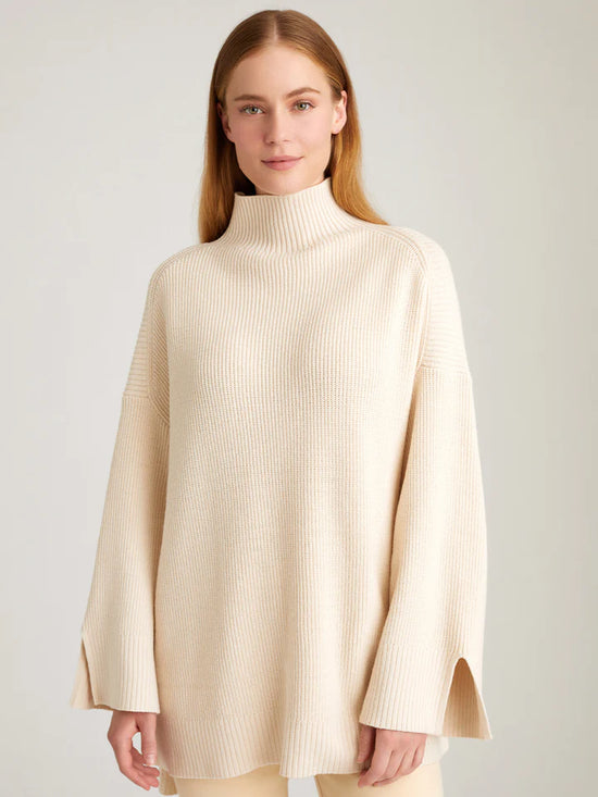 Wilhelmina Funnelneck Tunic Sweater - Cream