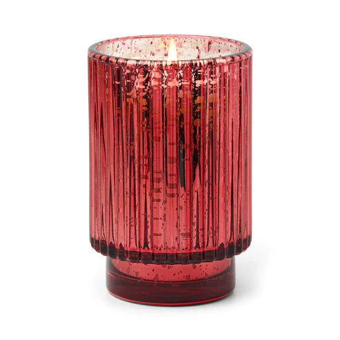 Winter Berry Candle - 12 oz. Tall Red Mercury Glass