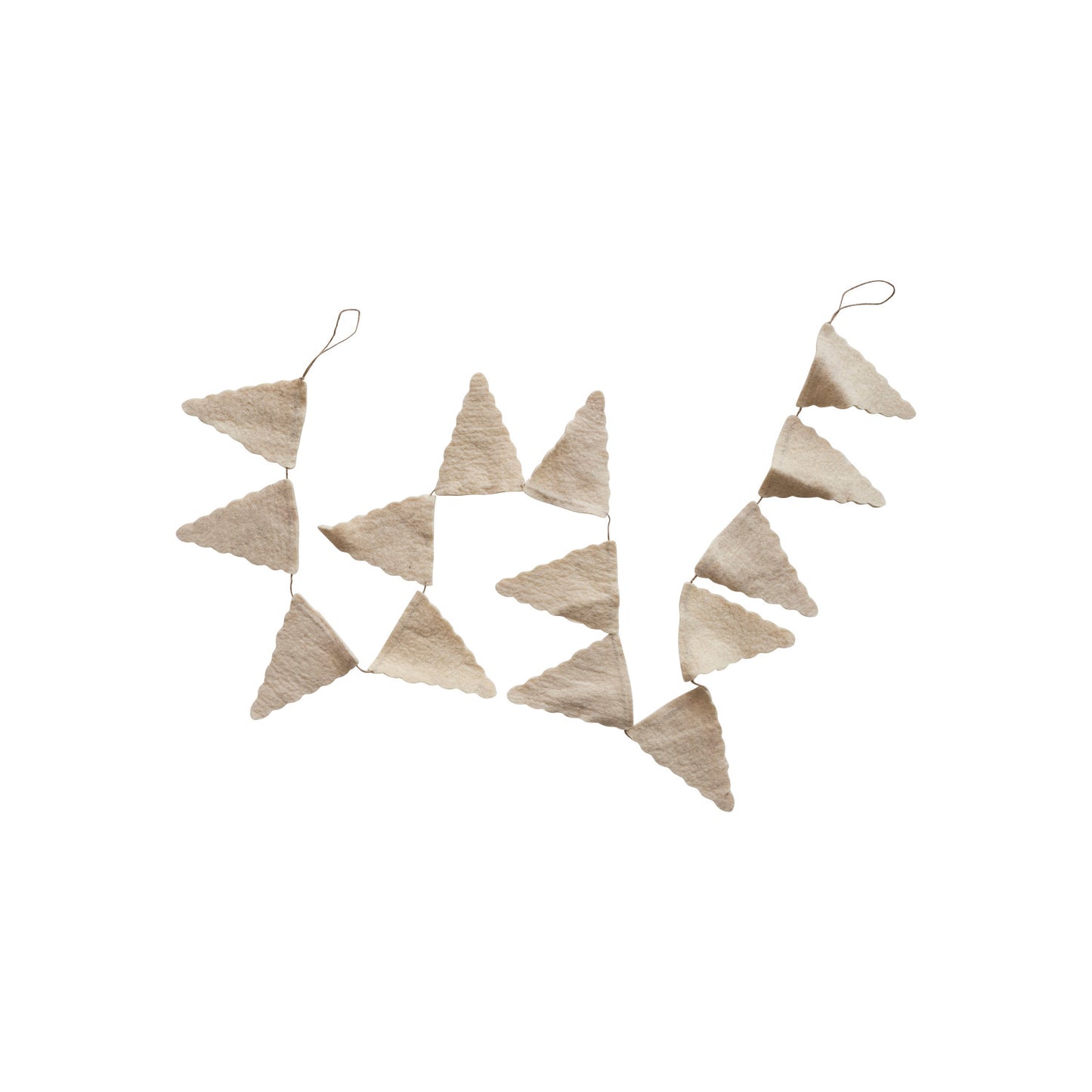 Handmade Wool Felt Pennant Garland - Cream Color