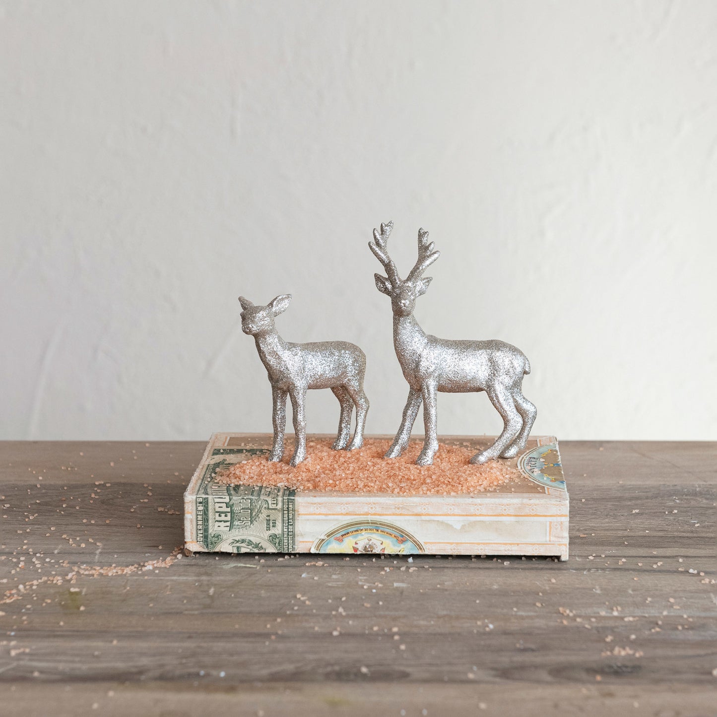 Silver Resin Buck With Glitter