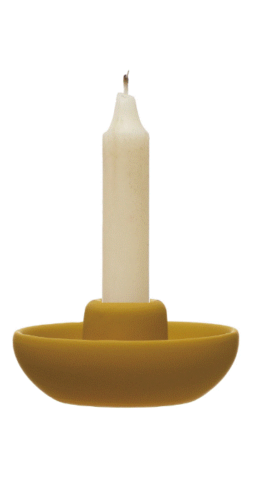 Load image into Gallery viewer, Stoneware Taper Candle Holder - Yellow

