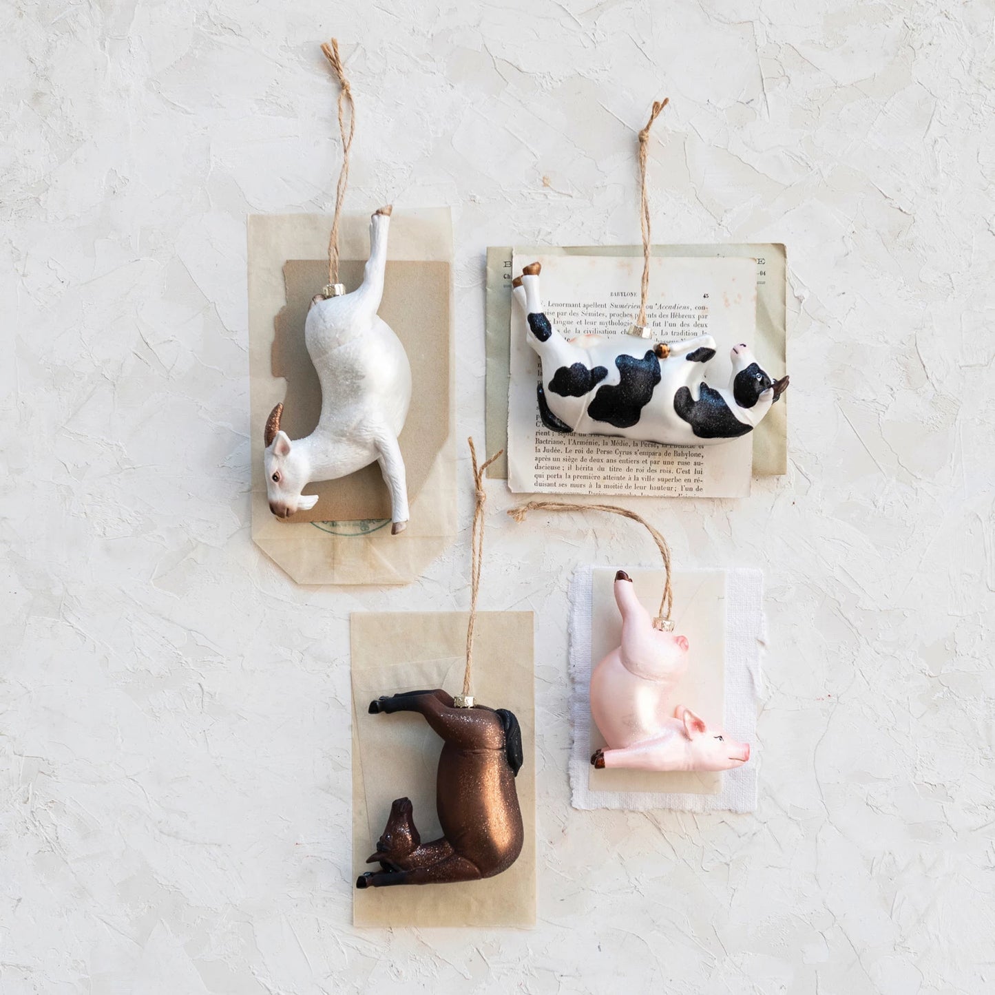 Farm Animal Yoga Holiday Ornament - Goat