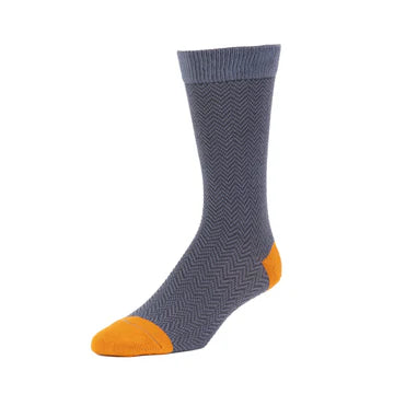 Men’s Herringbone Crew Socks - Steel