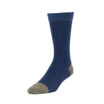 Men’s Herringbone Crew Socks - Navy