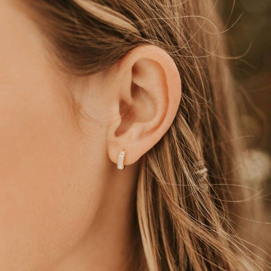 Ivy Diamond Hoop Earrings - Gold