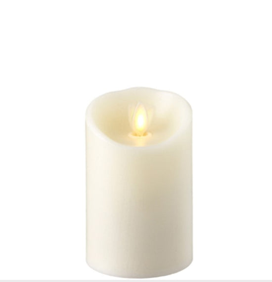 Load image into Gallery viewer, Flameless Ivory Pillar Candle with Moving Flame - 3x4 inches
