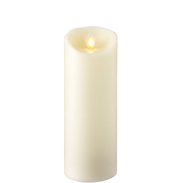 Load image into Gallery viewer, Flameless Ivory Pillar Candle with Moving Flame - 3x8 Inch
