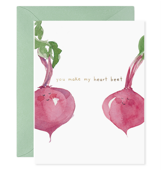 Load image into Gallery viewer, You Make My Heart Beet Greeting Card
