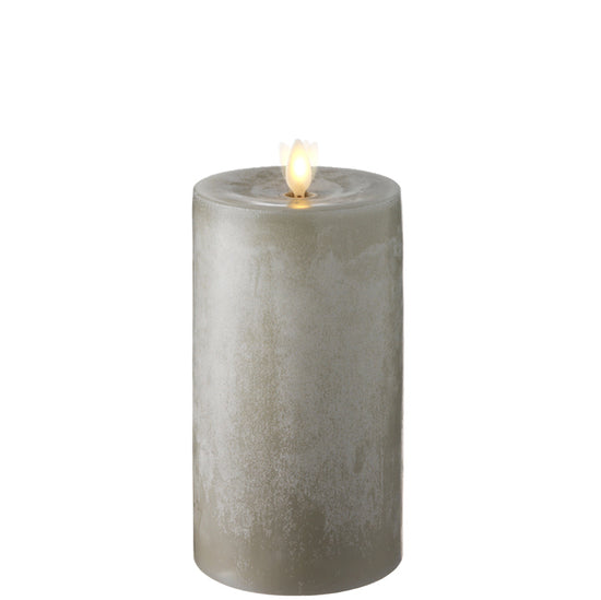 Load image into Gallery viewer, Flameless Grey Chalky Pillar Candle - 3.5x7 Inch
