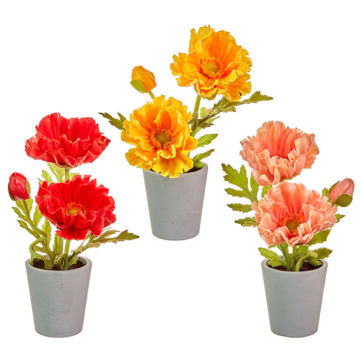 Load image into Gallery viewer, Real Touch Faux Potted Poppies

