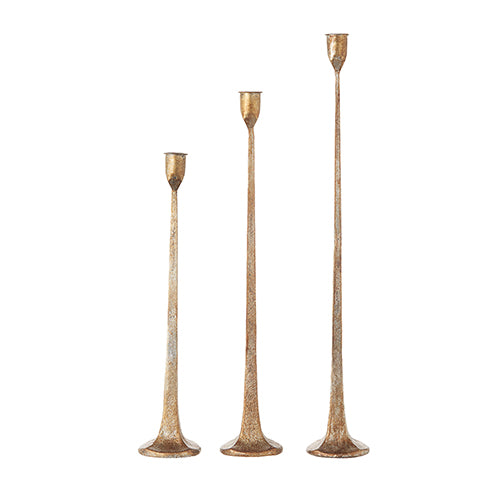 Load image into Gallery viewer, Gold Candlestick Holders - Set of 3
