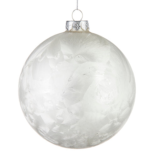 Ivory Textured Ball Holiday Ornament