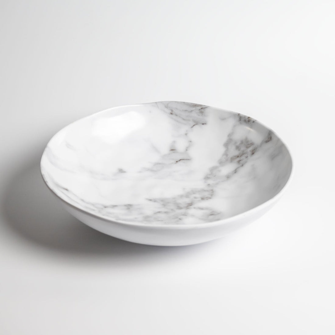 White Marble Melamine Round Serving Bowl