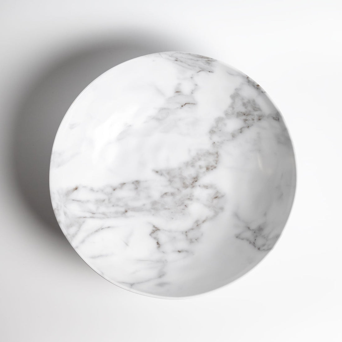 White Marble Melamine Round Serving Bowl