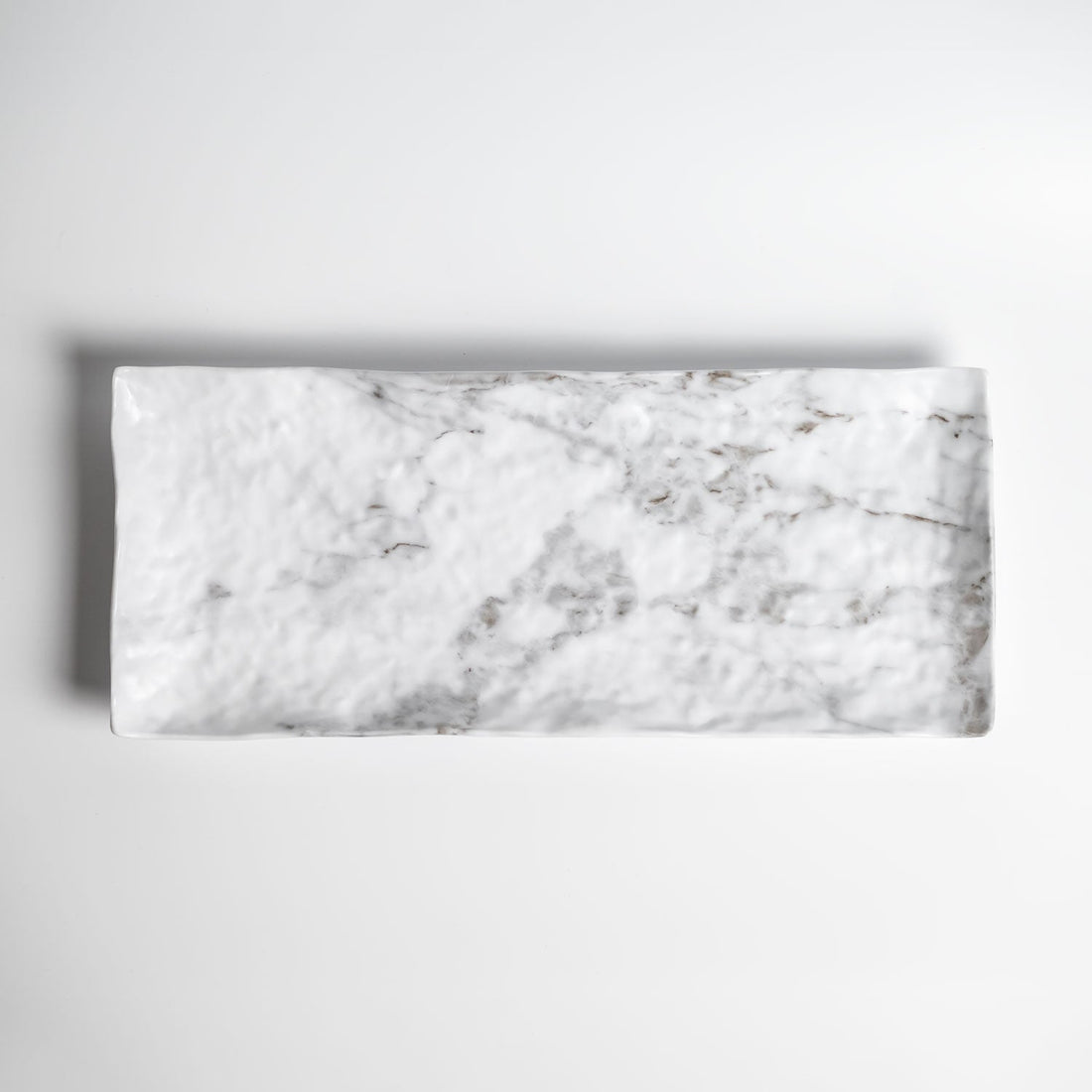 Load image into Gallery viewer, White Marble Melamine Appetizer/Loaf Tray
