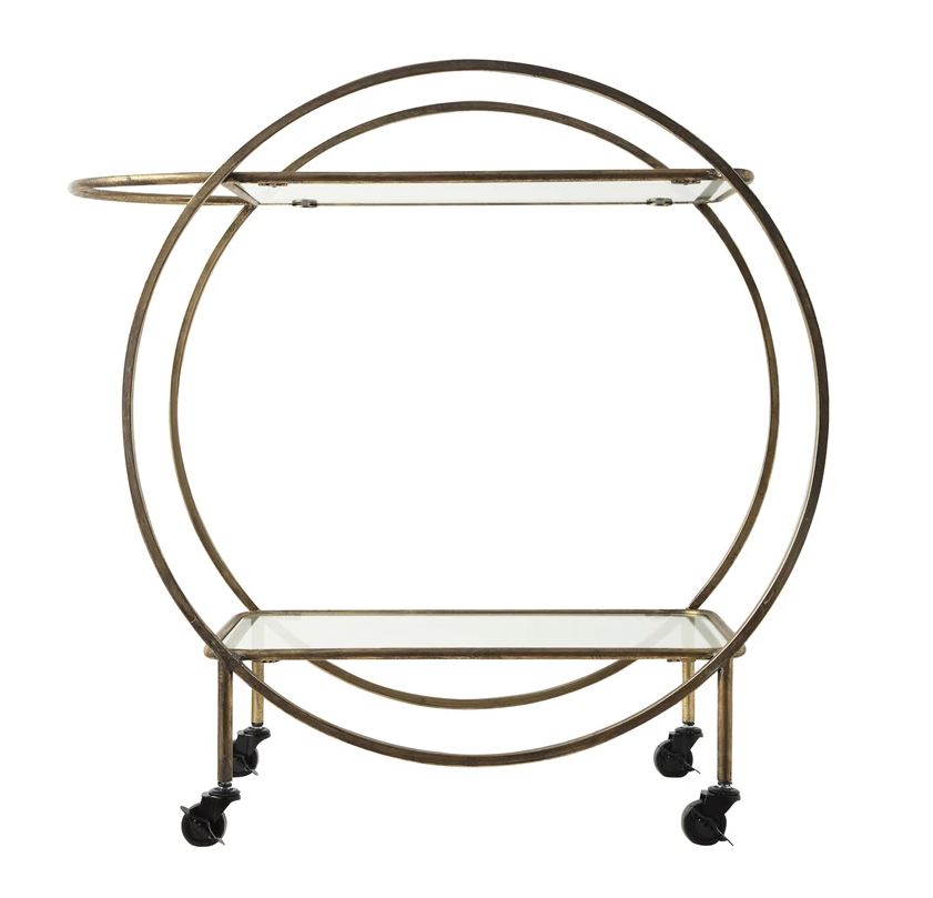 Brass & Glass Bar Cart