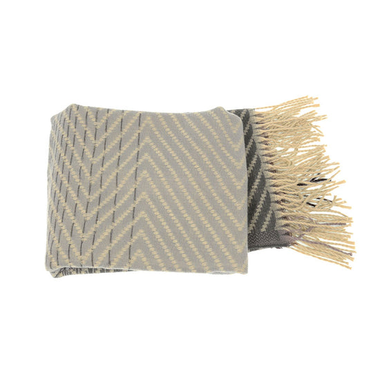 Load image into Gallery viewer, Ombre Chevron Scarf with Fringe - Pale Grey
