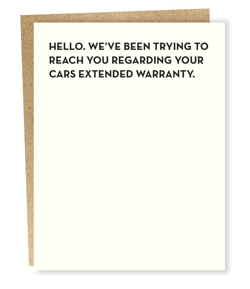 Extended Warranty Card