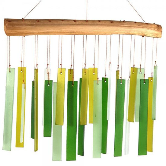 Load image into Gallery viewer, Spring Colors Glass &amp;amp; Driftwood Wind Chimes
