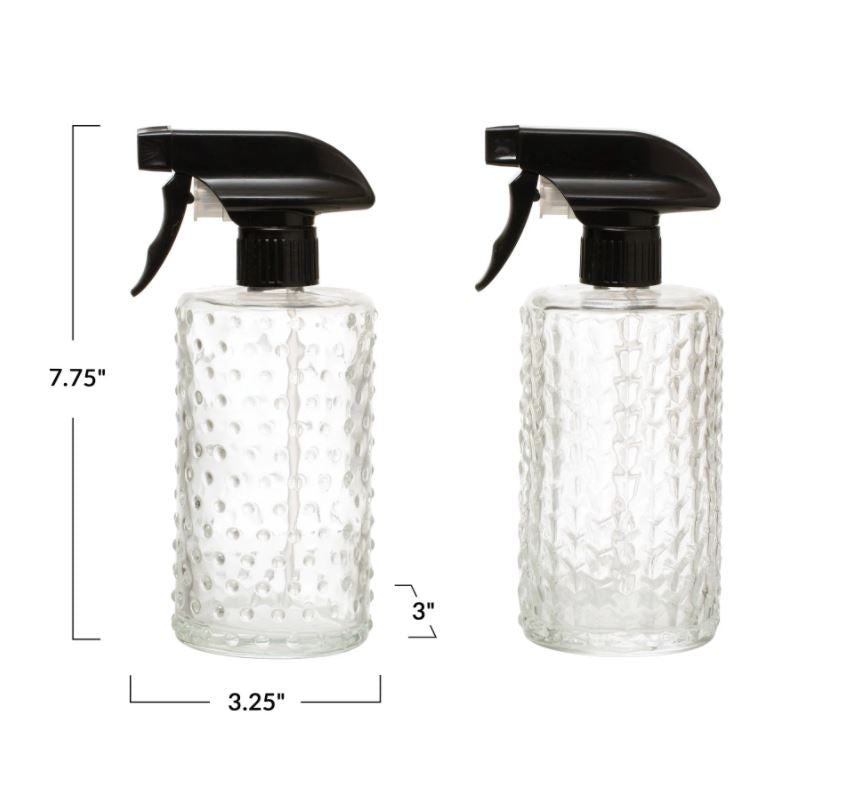 Embossed Glass Spray Bottle