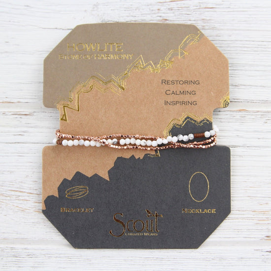 Load image into Gallery viewer, Delicate Scout Wrap - Howlite &amp;amp; Rose Gold
