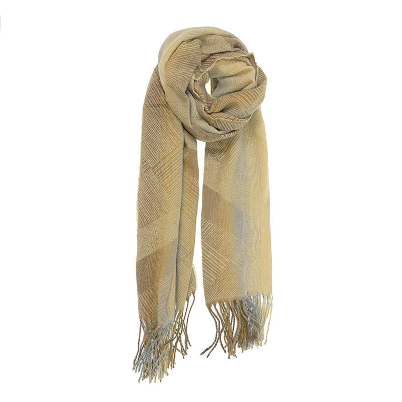 Load image into Gallery viewer, Brushed Chevron Scarf with Fringe - Cream
