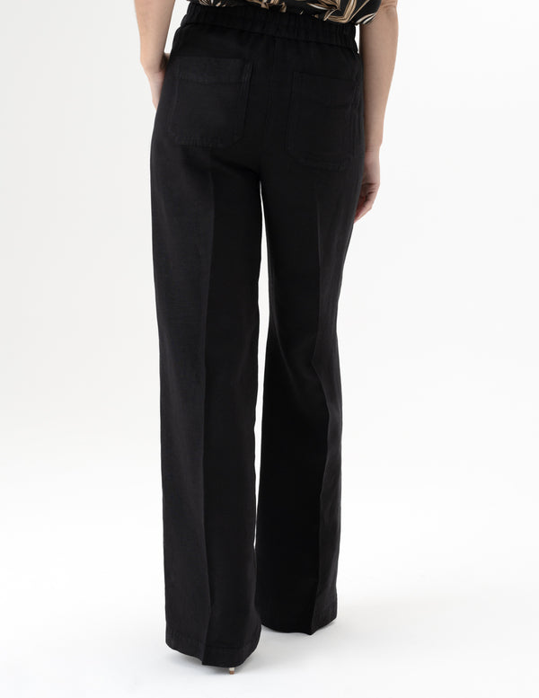 Load image into Gallery viewer, Wide Leg Pants with Elastic Waist - Black

