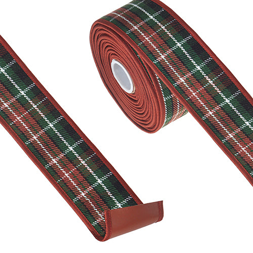 Load image into Gallery viewer, Plaid Wired Ribbon with Faux Leather
