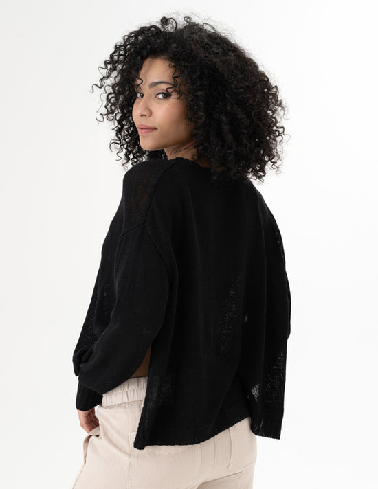 Load image into Gallery viewer, Lightweight Dolman Sleeve Sweater - Black
