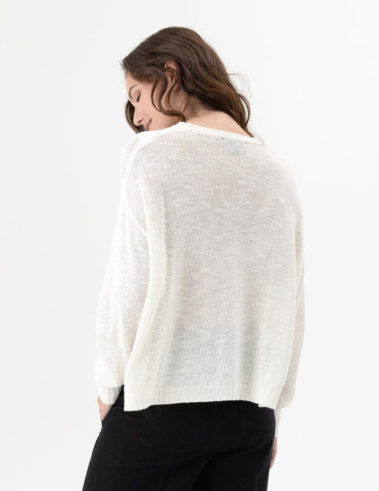Load image into Gallery viewer, Lightweight Dolman Sleeve Sweater - Cream
