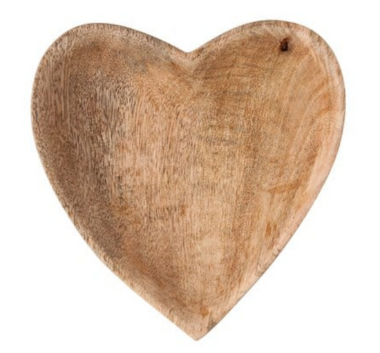 Mango Wood Heart Shaped Bowl