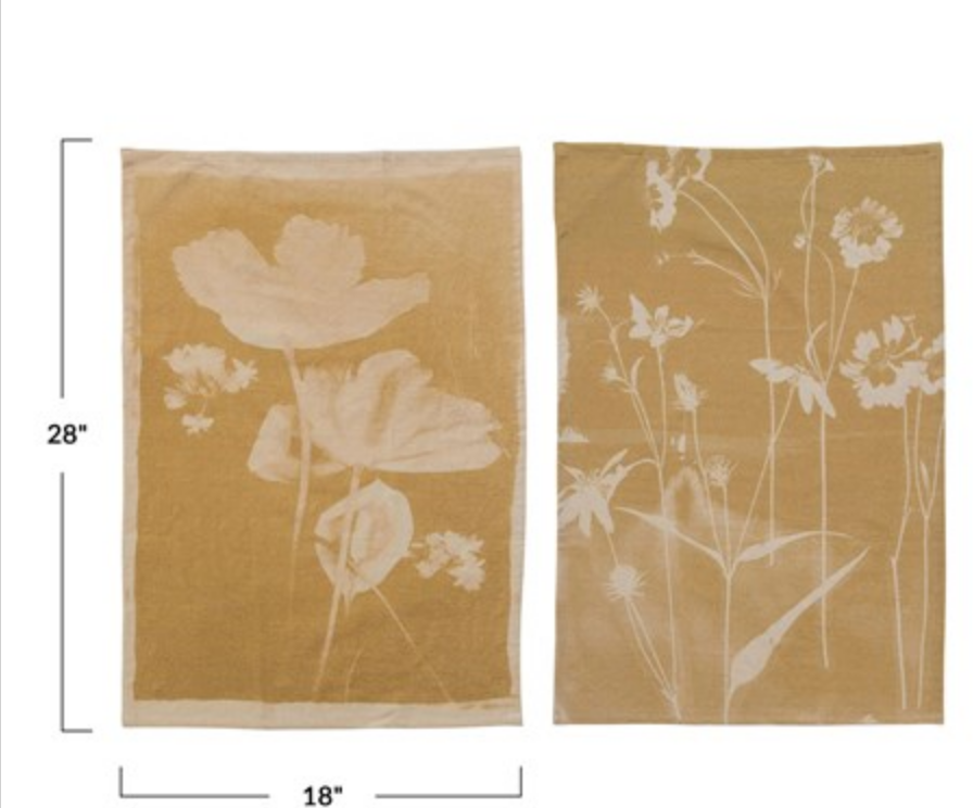 Cotton Floral Tea Towels