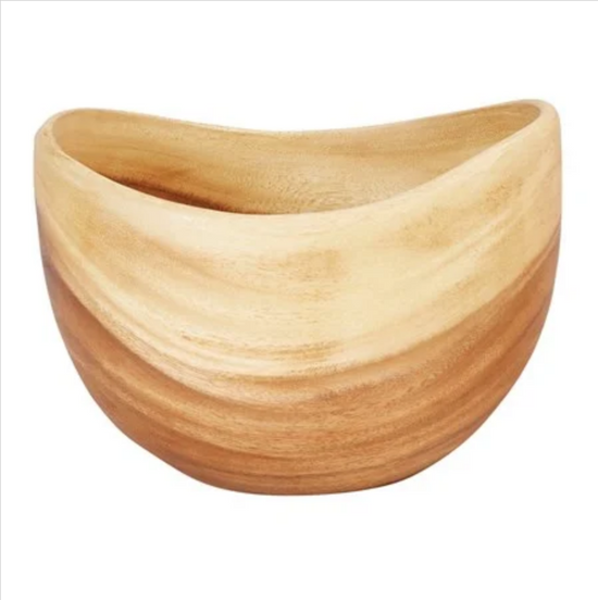 Carved Acacia Wood Bowl