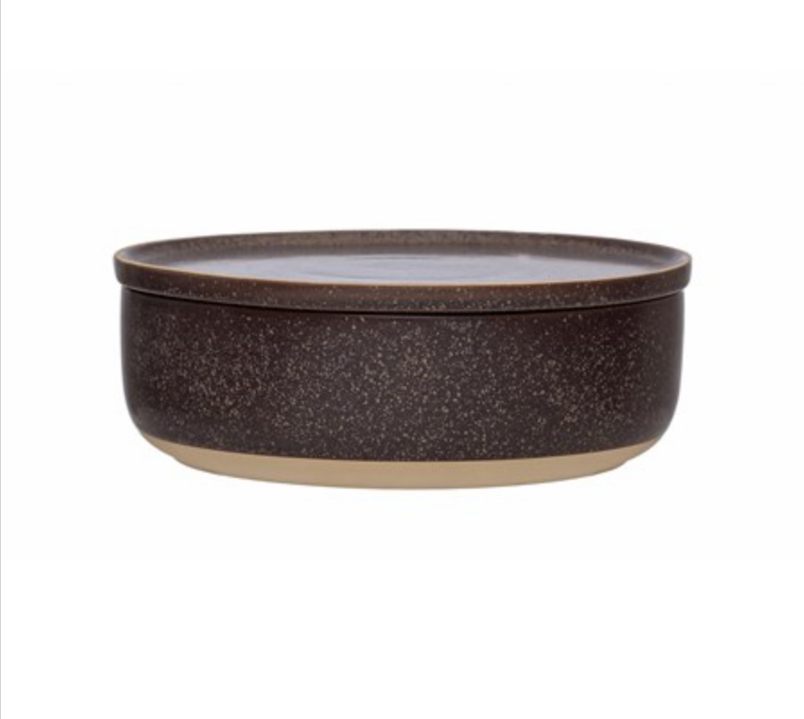 Stoneware Bowl with Lid - Plum