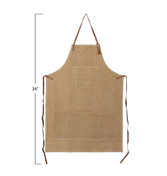 Cotton Canvas Apron with Pockets