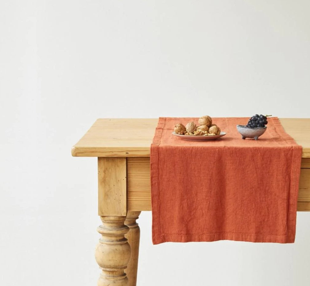 Load image into Gallery viewer, Baked Clay Linen Table Runner
