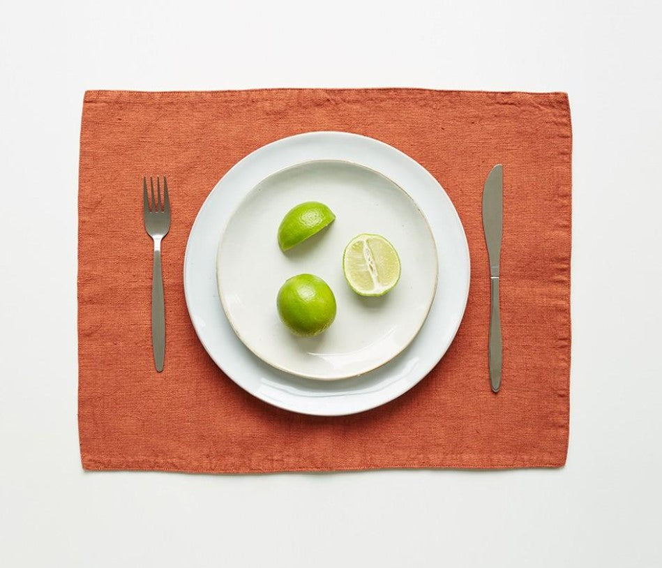 Baked Clay Colored Linen Placemat