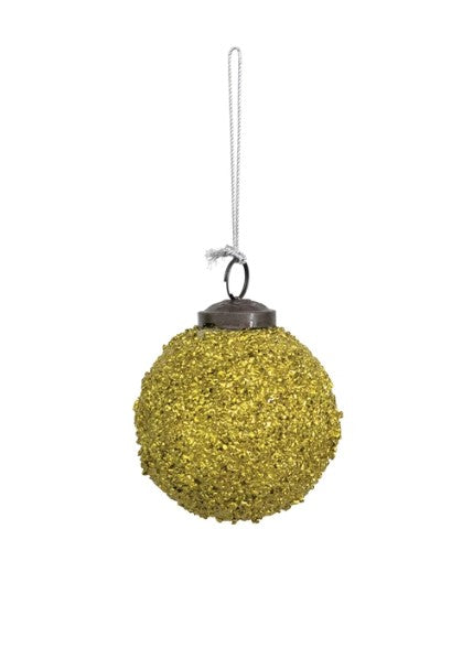 Glass Ball Ornament with Beads