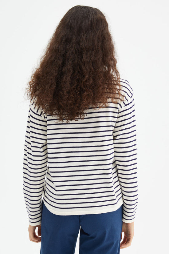Load image into Gallery viewer, Navy Striped Lightweight Sweater
