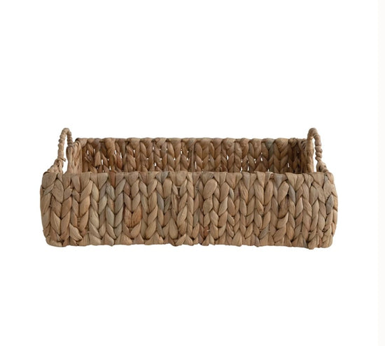 Woven Water Hyacynth Tray with Handles