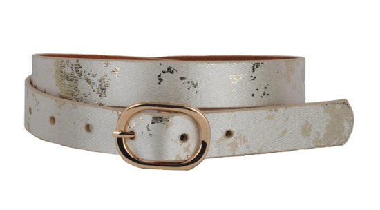 Load image into Gallery viewer, Gold / Tan Shimmer Glam Belt
