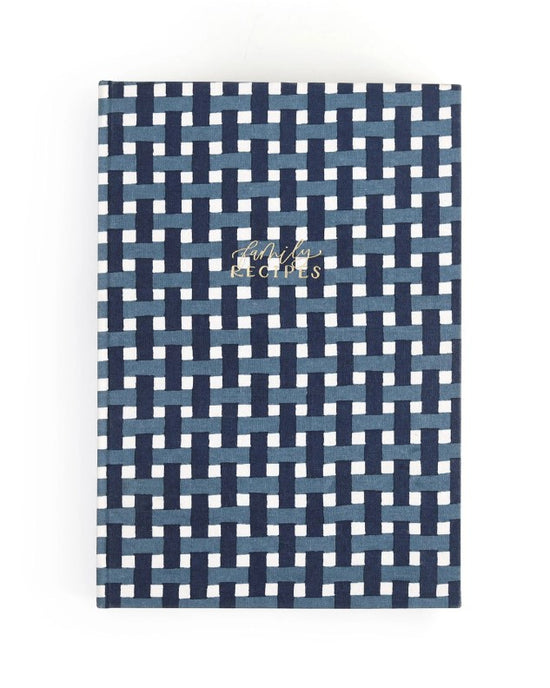 Load image into Gallery viewer, Navy Gingham Heirloom Recipe Book
