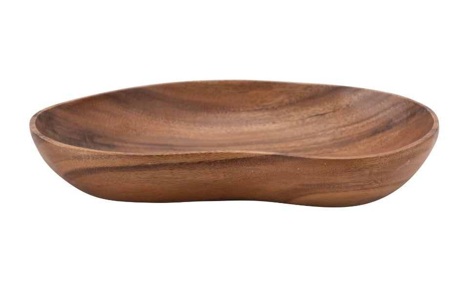 Hand-Carved Acacia Wood Bowl