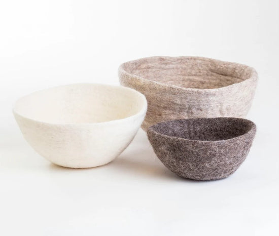Load image into Gallery viewer, Felt Bowls - Set of 3 - Neutrals
